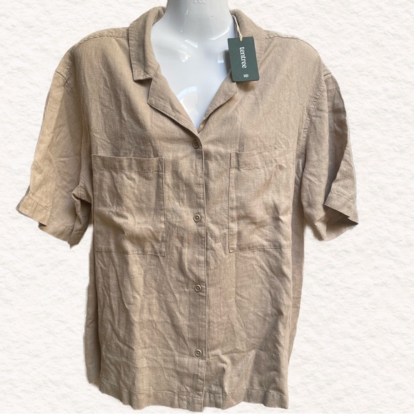 Tentree Women’s Hemp Resort shirt Medium - Picture 4 of 6